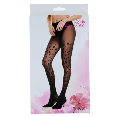 VOILE TIGHTS WITH LEOPARD PATTERN