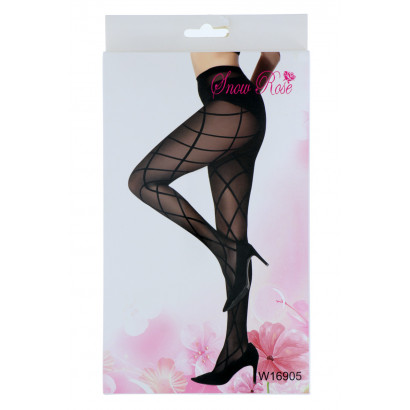 VOILE TIGHTS WITH DIAMOND PATTERNED