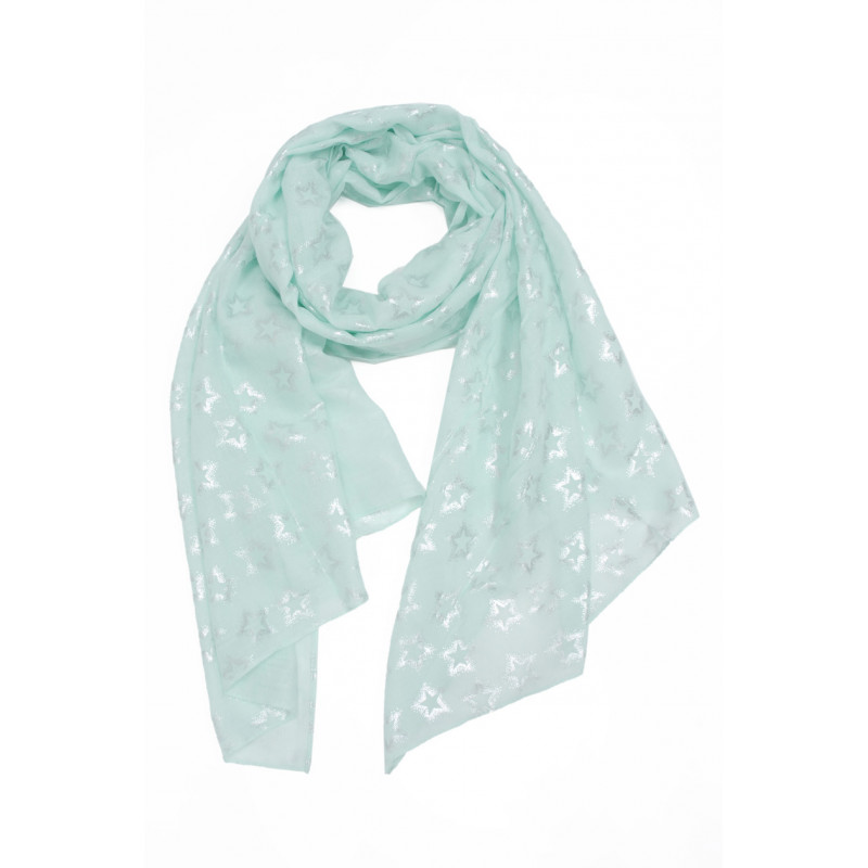 SCARF WITH STARS METALLIZED PRINT