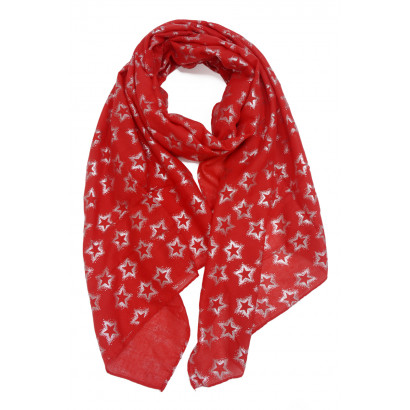 SCARF WITH STARS METALLIZED PRINT