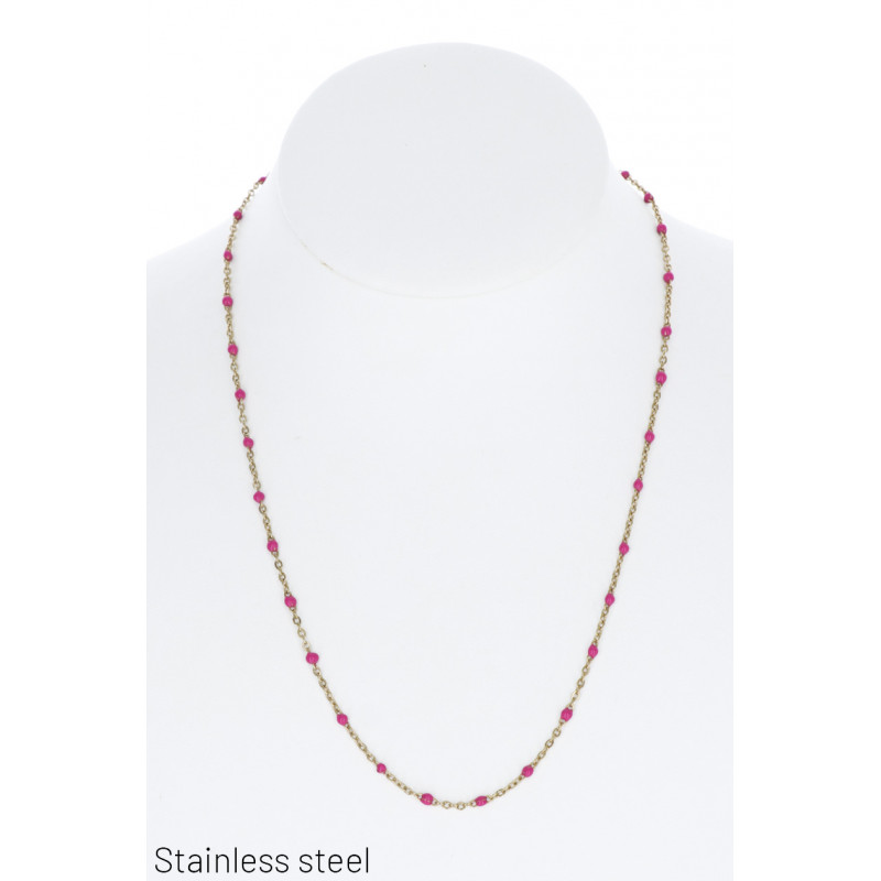 STAINLESS STEEL NECKLACE WITH BEADS