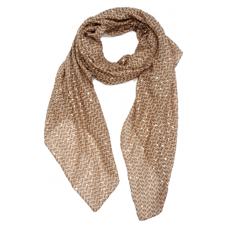 SCARF WITH  ZIGZAG WITH METALLIC DESIGN