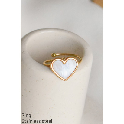 RING STAINLESS STEEL WITH  HEART