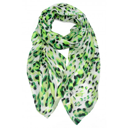 FOULARD À IMPRIME ANIMAL ET EFFET METALISÉ