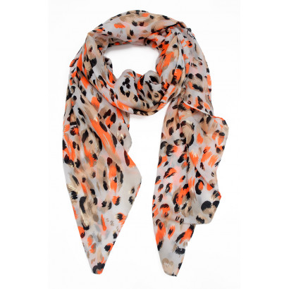 FOULARD À IMPRIME ANIMAL ET EFFET METALISÉ