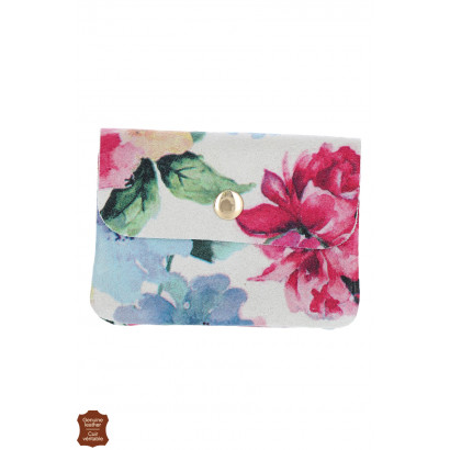 SUEDE WALLET WITH FLOWERS PATTERN