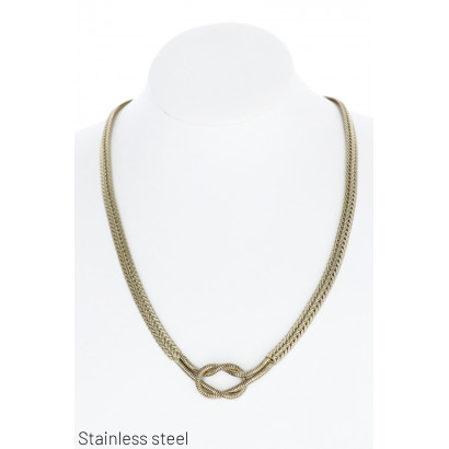 STAINL.STEEL NECKLACE WITH KNOT