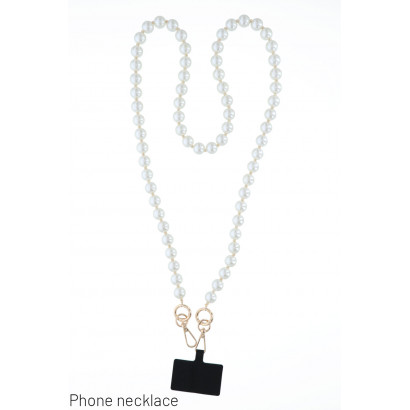 PHONE NECKLACE WITH PEARLS
