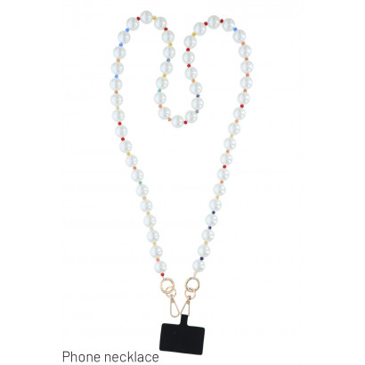 PHONE NECKLACE WITH PEARLS