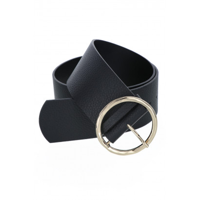 WIDE BELT WITH ROND METAL BUCKLE