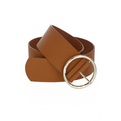 WIDE BELT WITH ROND METAL BUCKLE