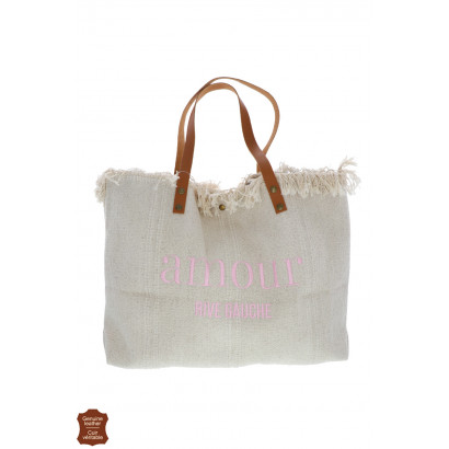 TOTE BAG WITH EMBROIDERED MESSAGE