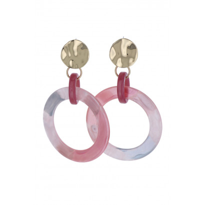 EARRINGS ROUND SHAPE, METAL AND RESIN