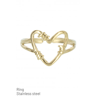 RING STAINLESS STEEL WITH HEART