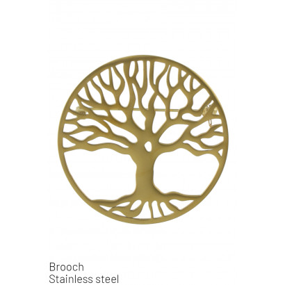 STEEL BROOCH WITH TREE OF LIFE