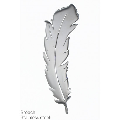 STEEL BROOCH WITH FEATHER SHAPE