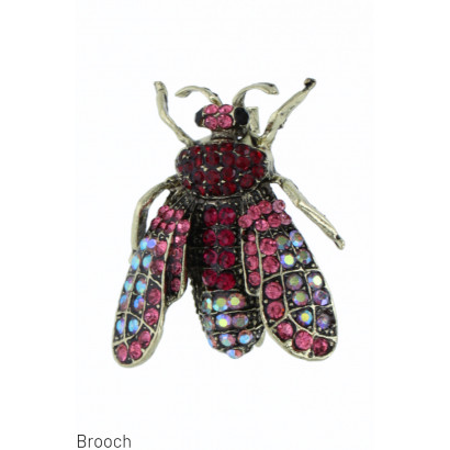 BROOCH WITH BEE AND RHINESTONES