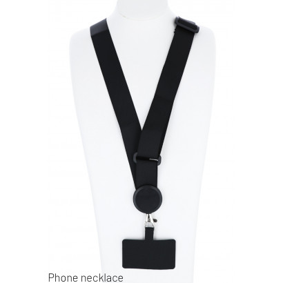 PHONE NECKLACE WITH THICK ADJUSTABLE NYLON WEBBING