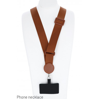 PHONE NECKLACE WITH THICK ADJUSTABLE NYLON WEBBING