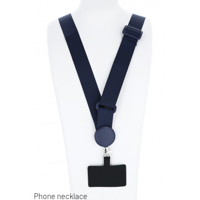 PHONE NECKLACE WITH THICK ADJUSTABLE NYLON WEBBING