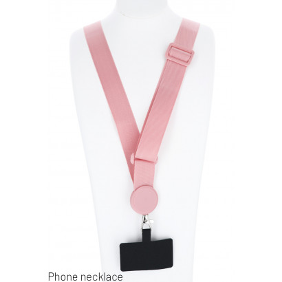 PHONE NECKLACE WITH THICK ADJUSTABLE NYLON WEBBING