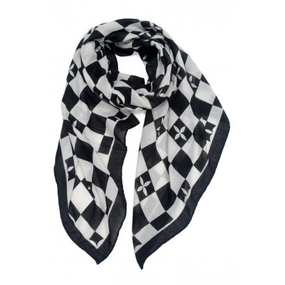SCARF WITH PRINTED CHECKS