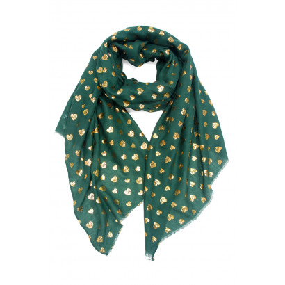 PLAIN SCARF WITH GOLD HEART