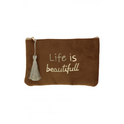 BOLSA TERCIOPELO: LIFE IS BEAUTIFULL