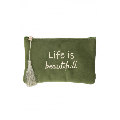 BOLSA TERCIOPELO: LIFE IS BEAUTIFULL