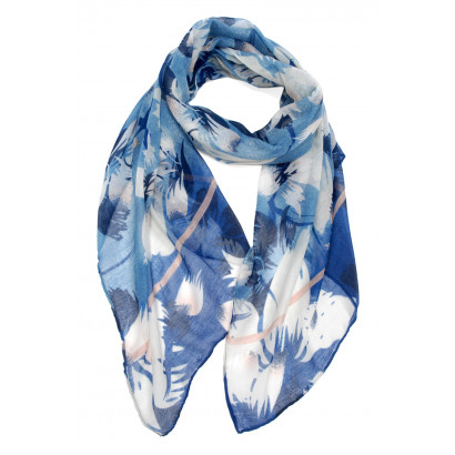 SCARF PRINTED FLOWERS AND LINES