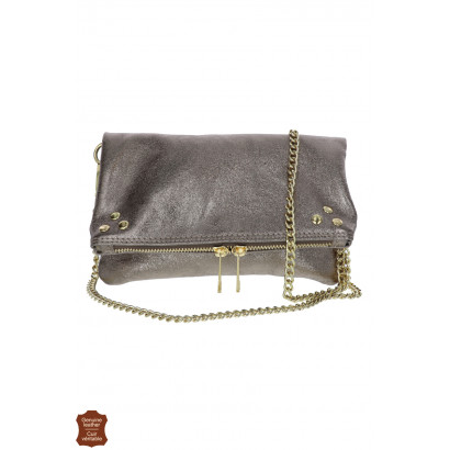 ELLIS, SHINY LEATHER HANDBAG FOLDED