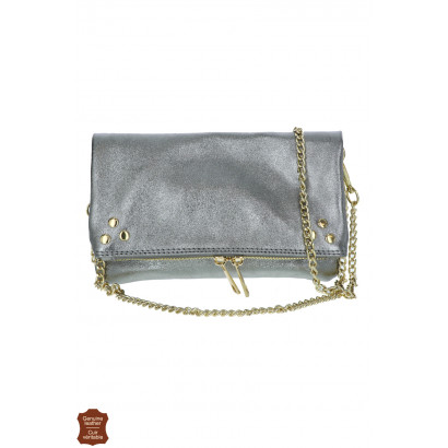 ELLIS, SHINY LEATHER HANDBAG FOLDED