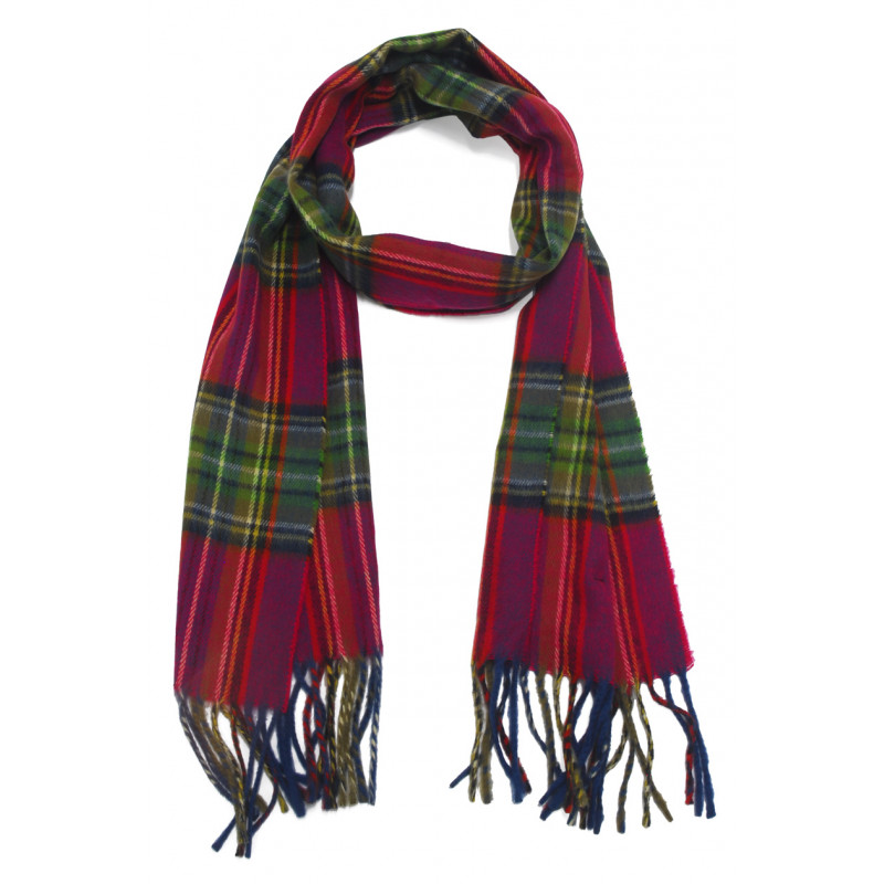 WINTER CHECKERED SCARVES WITH FRINGES