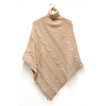 KNITTED PONCHO IN SOLID COLOR