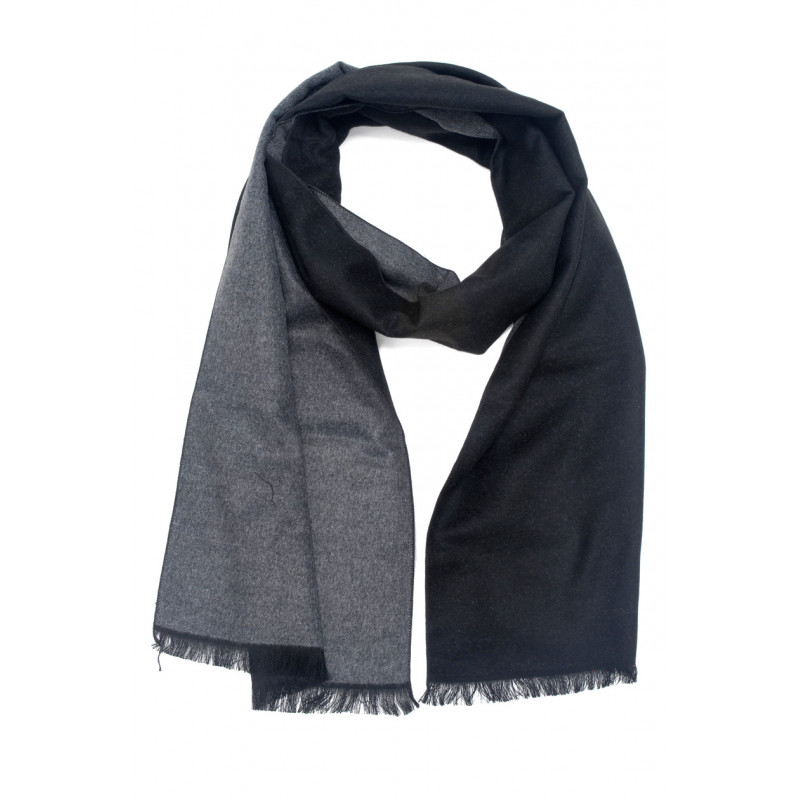 WOVEN WINTER SCARF TWO-TONE WITH FRINGES