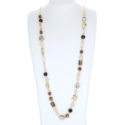 NECKLACE WITH MULTI BEADS & STONES