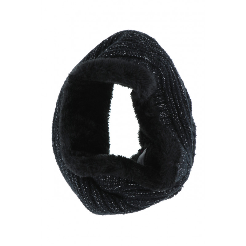 KIDS KNITTED SNOOD WITH FUR IMITATION