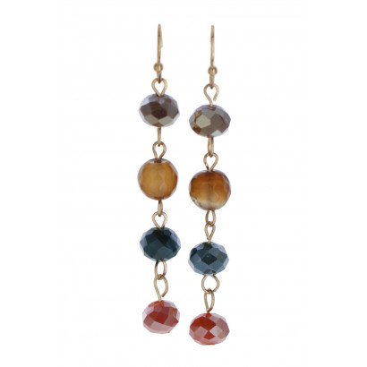 EARRINGS WITH FACETED BEADS