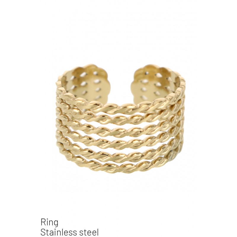 RING STAINLESS STEEL, MULTI ROWS & TWISTED
