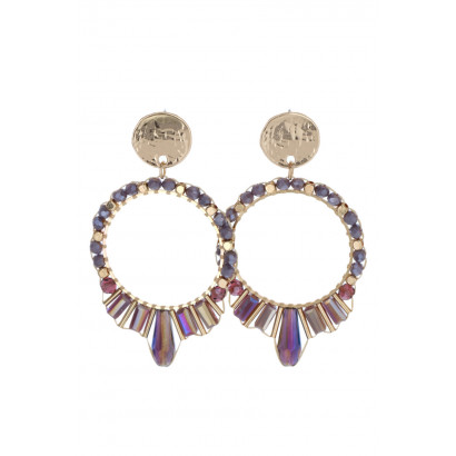 EARRINGS ROUND SHAPE & FACETED BEADS