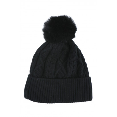 KNITTED HAT WITH POMPON