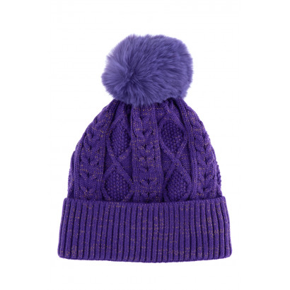 KNITTED HAT WITH POMPON