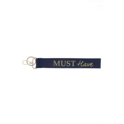 KEYRING WITH MESSAGE ON WEBBING: MUST HAVE