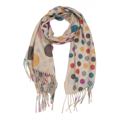 WOVEN SCARF WITH DOTS PATTERN