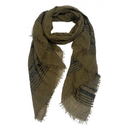 SCARF SOLID COLOR WITH STRIPES WITH LUREX
