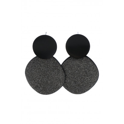 EARRINGS ROUND SHAPE, METAL AND GLITTERS