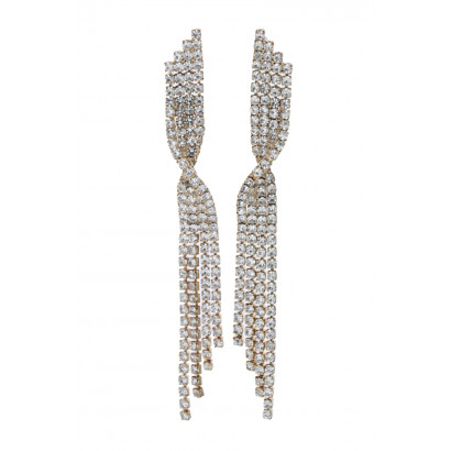 EARRINGS STRASS FRINGES & TWISTED