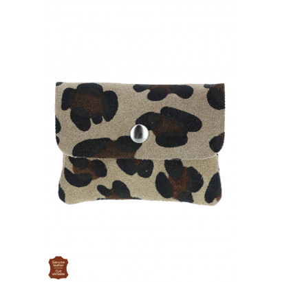 LEATHER PURSE WITH ANIMAL PRINT
