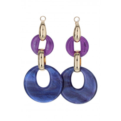 EARRINGS ROUND SHAPE, METAL AND RESIN