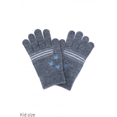 KIDS KNITTED GLOVES WITH STRIPES AND STARS